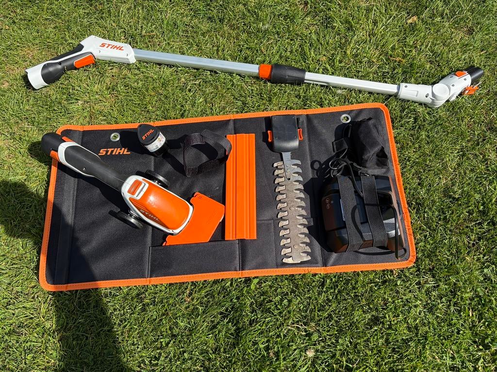 STIHL TAILLE-HAIE + BATTERIE+ Manche Telescopique, Jardin & Terrasse, Enlèvement, Comme neuf
