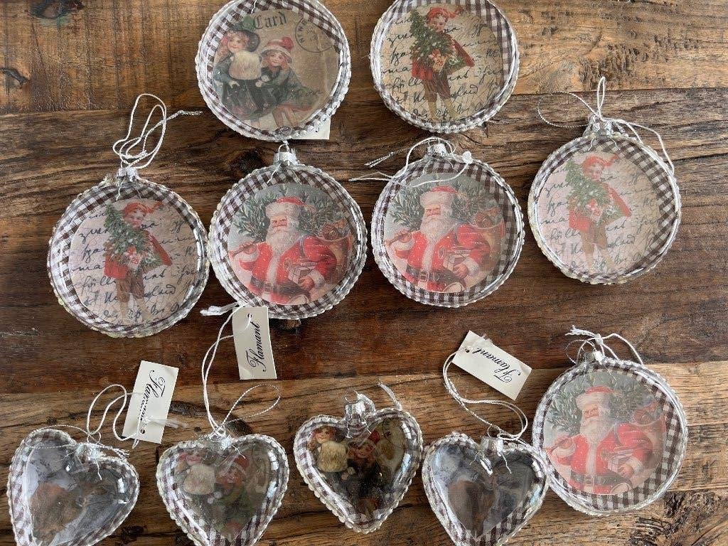 Kerstornamenten glas Flamant, Ophalen, Nieuw