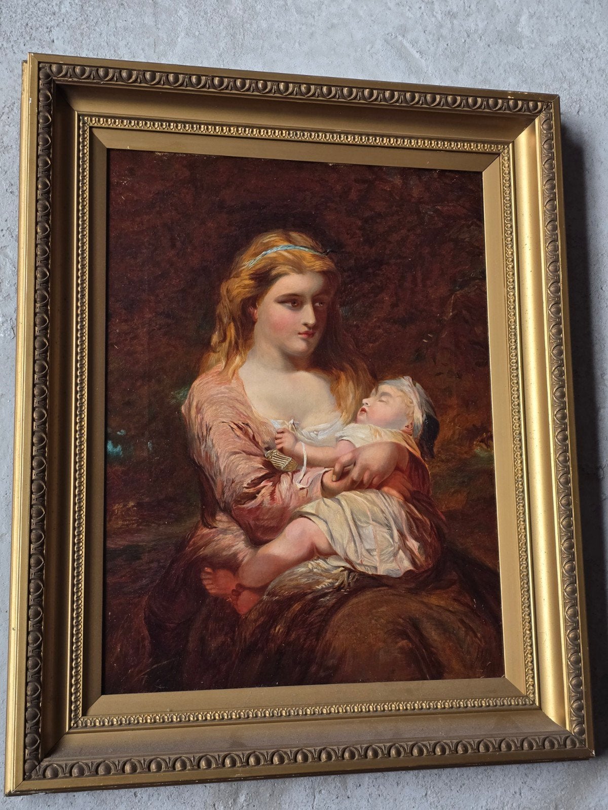 Peinture anglaise du XIXe siècle, Antiquités & Art, Portrait ou Personnes, Peinture à l'huile, Cadre spécial, Enlèvement