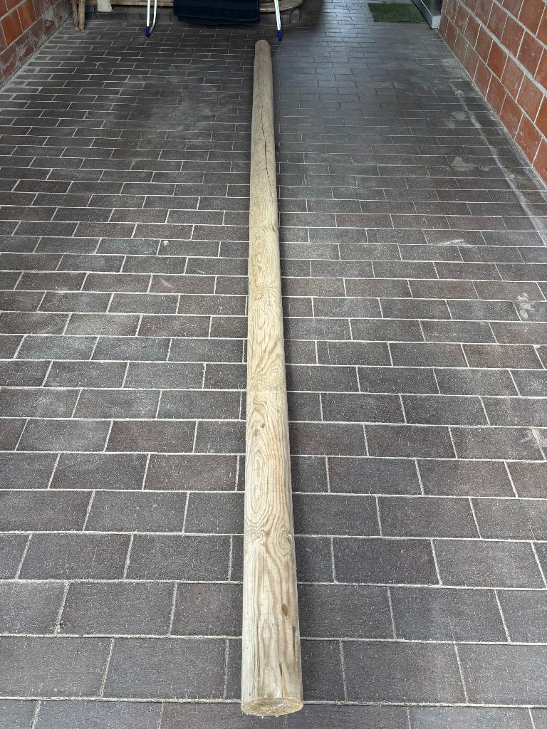 Houten ronde balk 4m massief, Doe-het-zelf en Bouw, Ophalen, Nieuw, 300 cm of meer, Balk