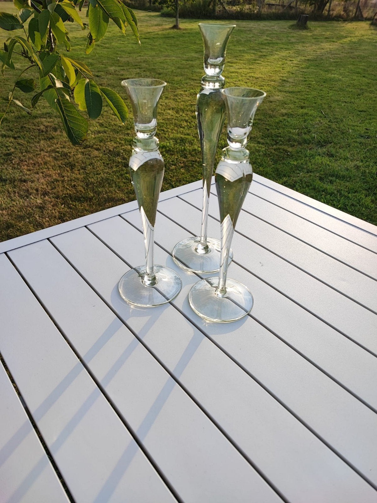 3 kristallen kandelaars, Jardin & Terrasse, Terrasses, Enlèvement, Comme neuf, Autres matériaux