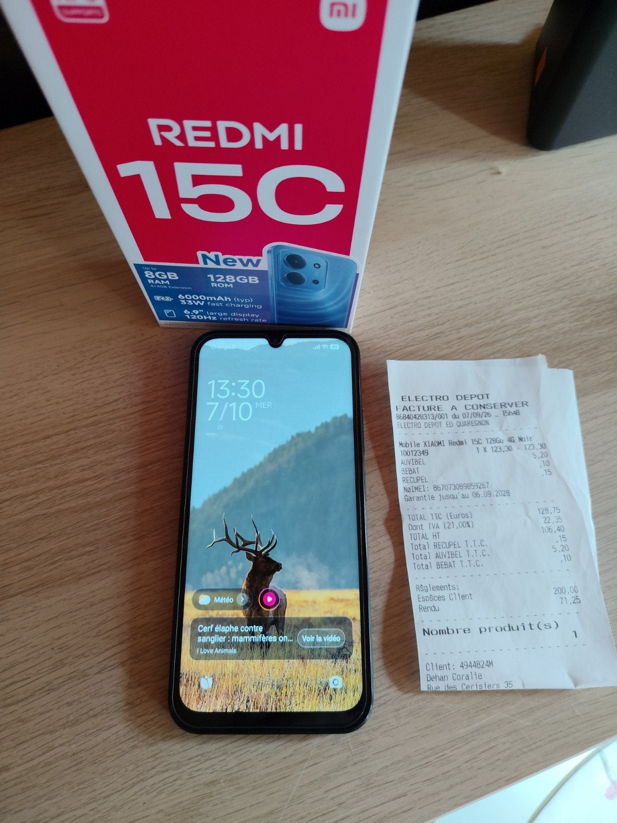 Xiaomi redmi 15c en parfait état, Enlèvement, Comme neuf