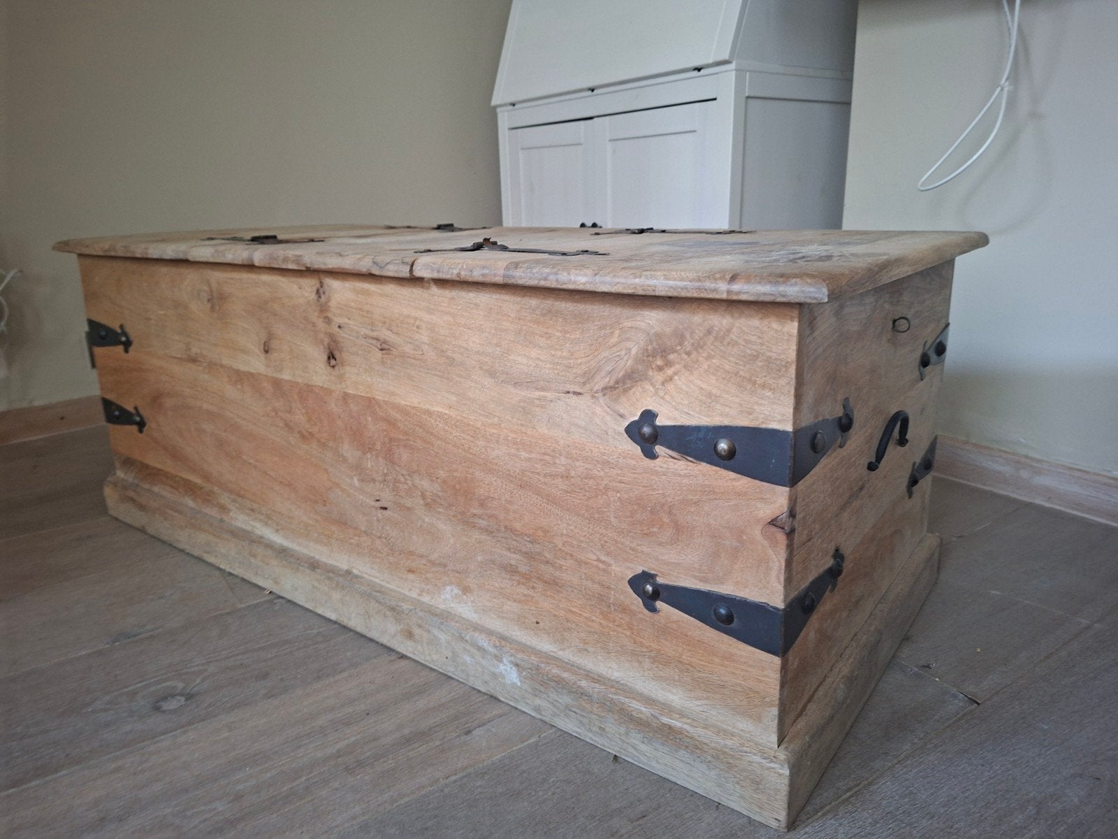 Salontafel - opbergbox, Huis en Inrichting, Ophalen, Gebruikt, 100 tot 150 cm, Eikenhout