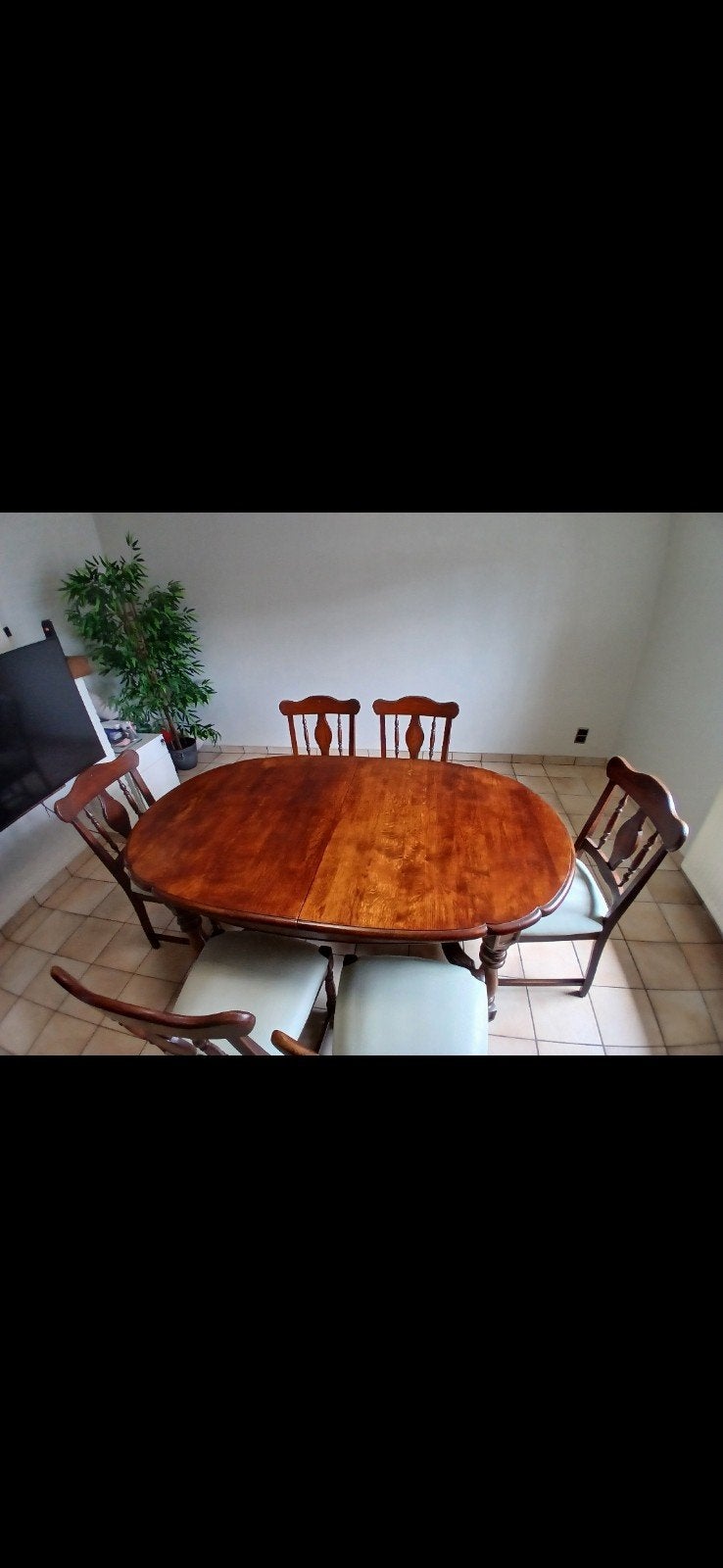 eik houten ovaaltafel + 6 Stoelen, Ophalen