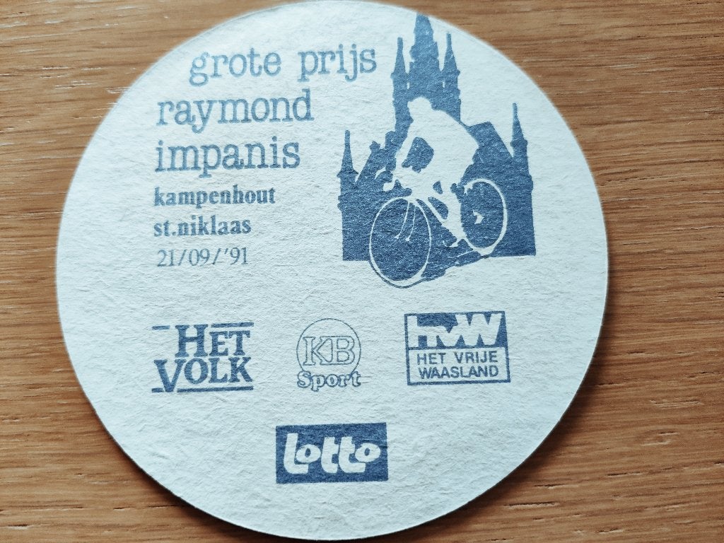 Bierviltje Hoegaarden R/V (Grote prijs Raymond Impanis 1991), Verzamelen, Biermerken, Ophalen of Verzenden, Zo goed als nieuw