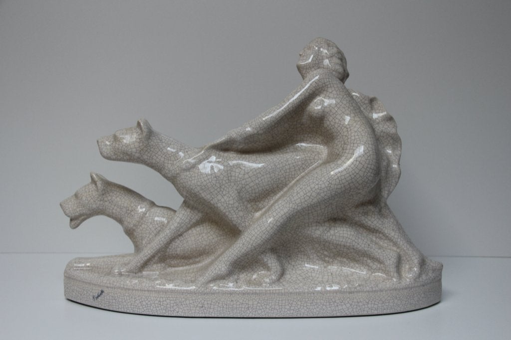 Statue Art Déco Fontinelli - Craquelez, Enlèvement ou Envoi