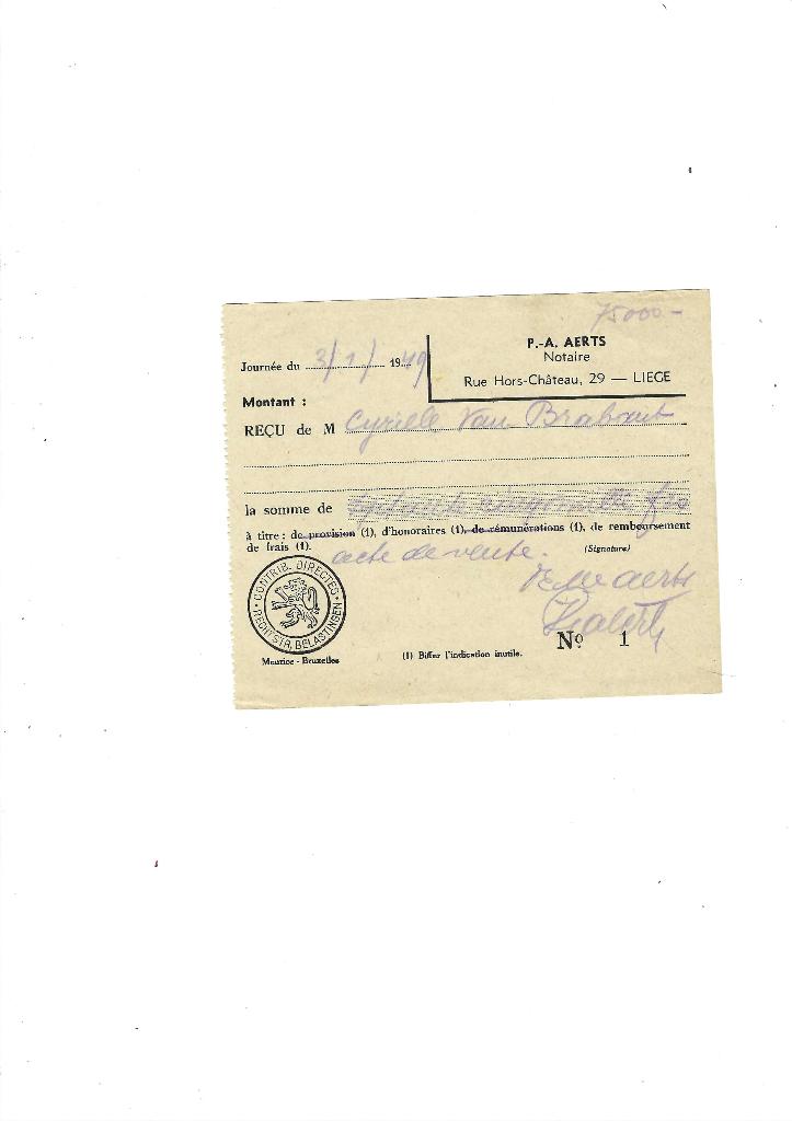Ancien reçu 1949, Envoi, Utilisé