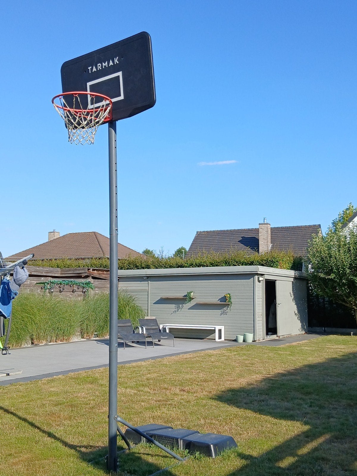 Basketbalpaal zo goed als ongebruikt,  verstelbaar, Ophalen