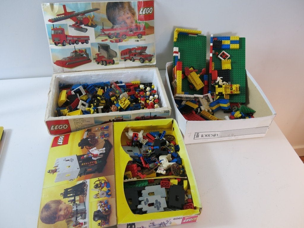 Vintage LEGO (ca. 3 kg)+ originele dozen (722 & 6061), Kinderen en Baby's, Ophalen of Verzenden, Gebruikt, Compleet, Lego