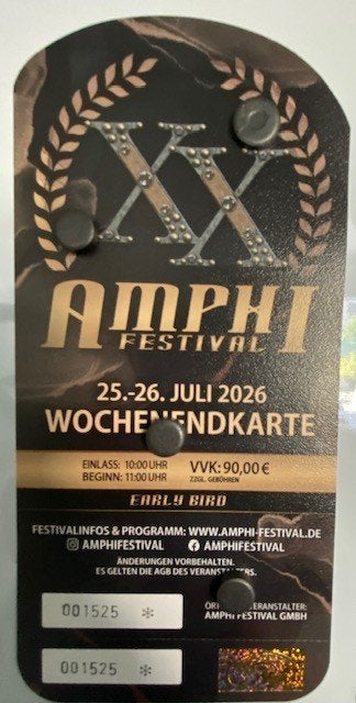 Ticket Amphi festival 2026, Tickets & Billets, Événements & Festivals, Une personne, Plusieurs jours