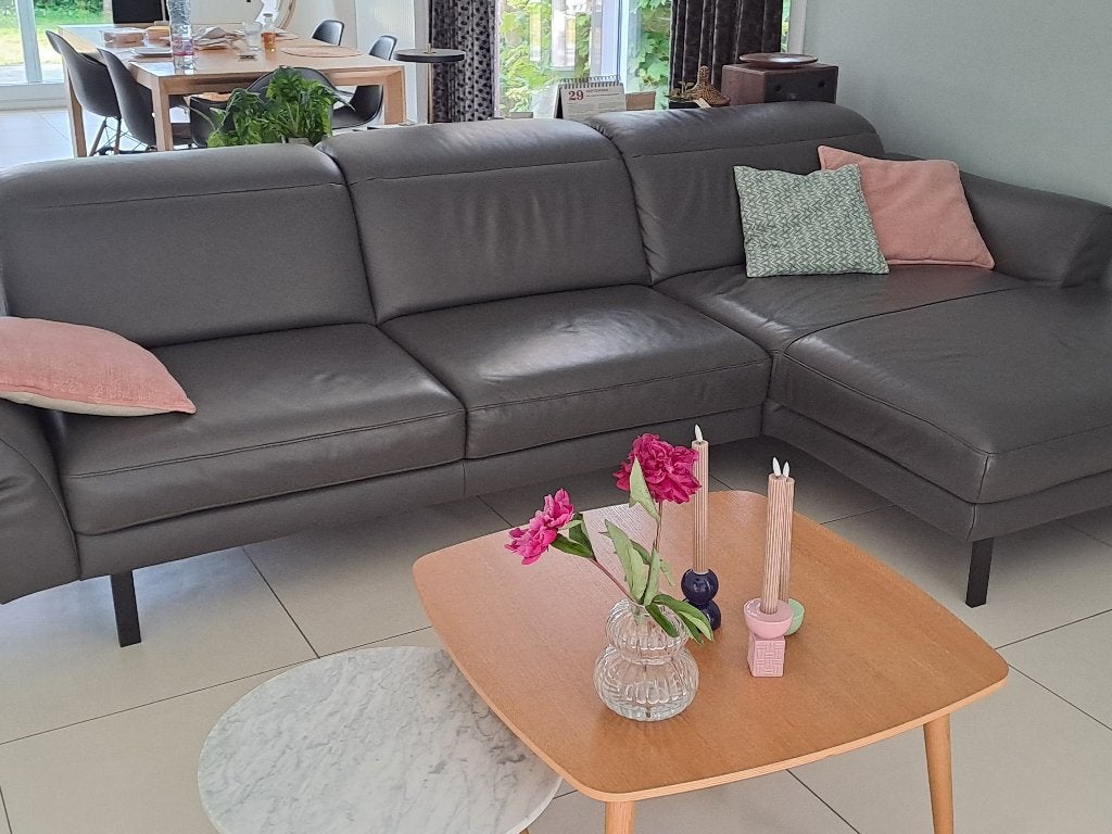 Lederen zetel model Badalona, 150 cm ou plus, Quatre personnes ou plus, Comme neuf, Enlèvement