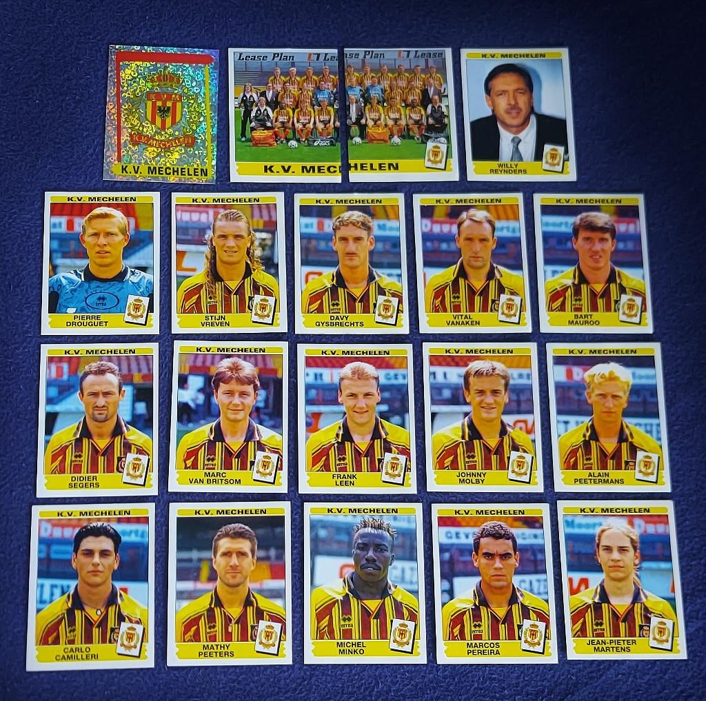 19 versch. Panini stickers voetbal ' FB 1996 - KV Mechelen ', Ophalen of Verzenden, Nieuw, Meerdere stickers