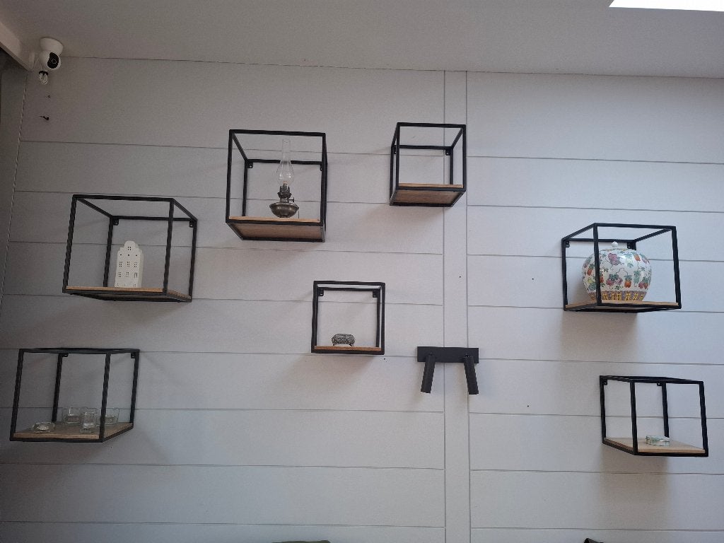 Étagères cubes metal et bois design, Enlèvement, Comme neuf, Étagère, Bois