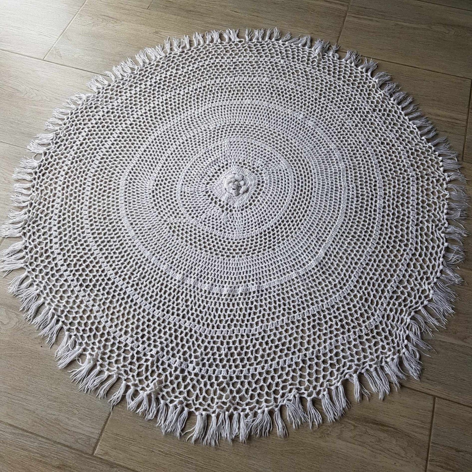 Nappe blanche ronde au crochet, Maison & Meubles, Nappe, Enlèvement, Au crochet