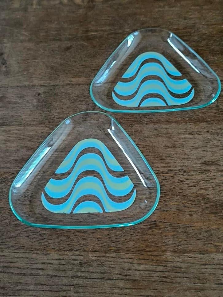 2 retro wavy schaaltjes, Ophalen of Verzenden