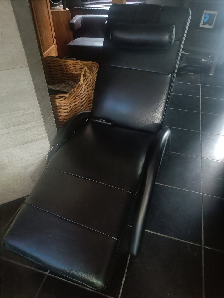 Echt lederen electrische loungezetel, Ophalen, Zo goed als nieuw, Leer