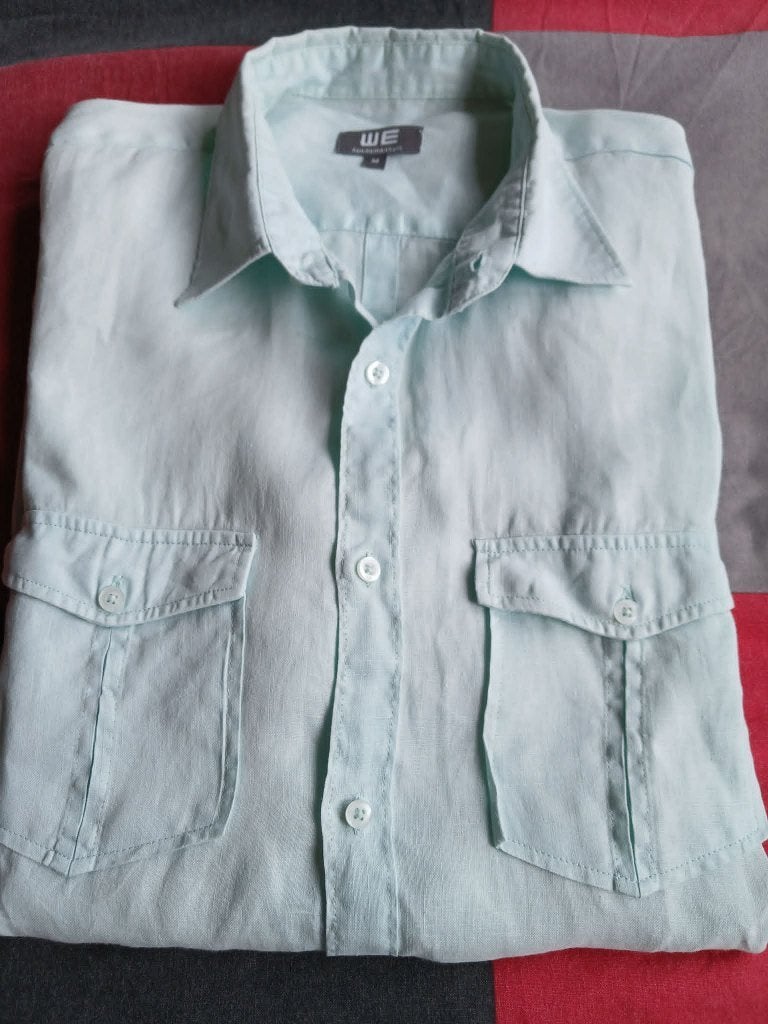 Hemd te koop maat medium voor 5 euro in goede staat, Vêtements | Hommes, Chemises, Enlèvement, Porté, Bleu, WE