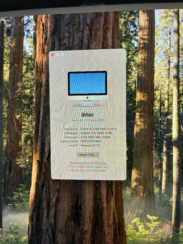 Imac 2019 21,5 inch, Informatique & Logiciels, Apple Desktops, IMac, Enlèvement, Utilisé, 21,5 inch