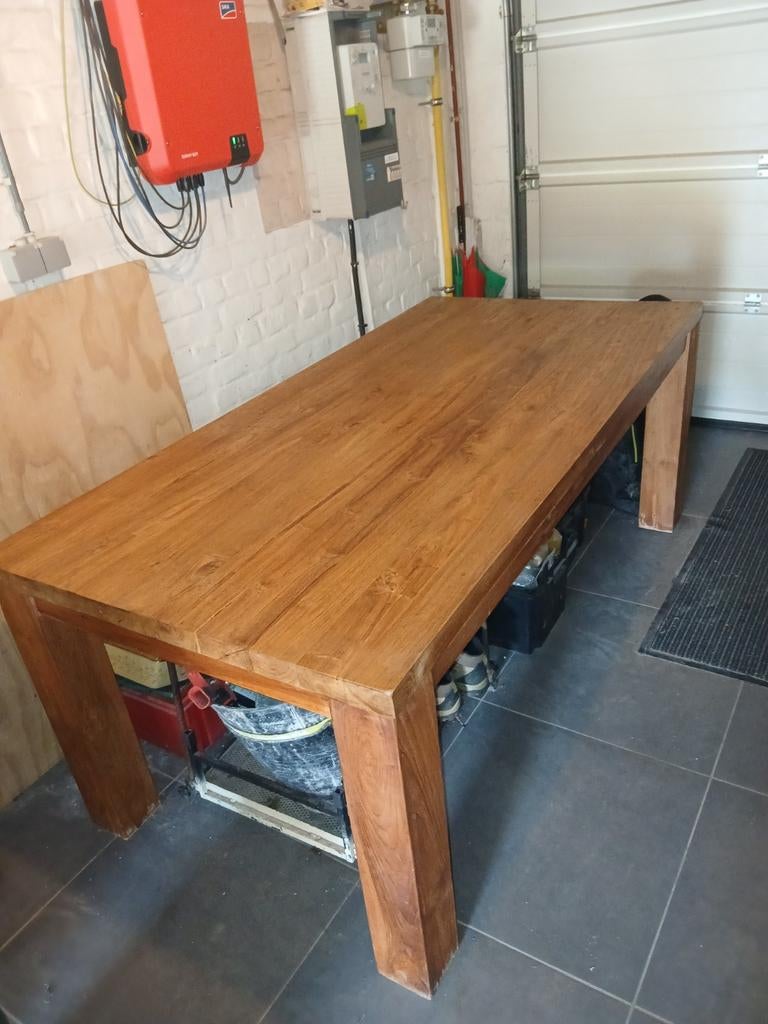 Eettafel in teak, Ophalen