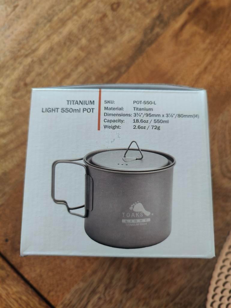 Popote titanium TOAKS 550 ml – ultralight, Enlèvement ou Envoi