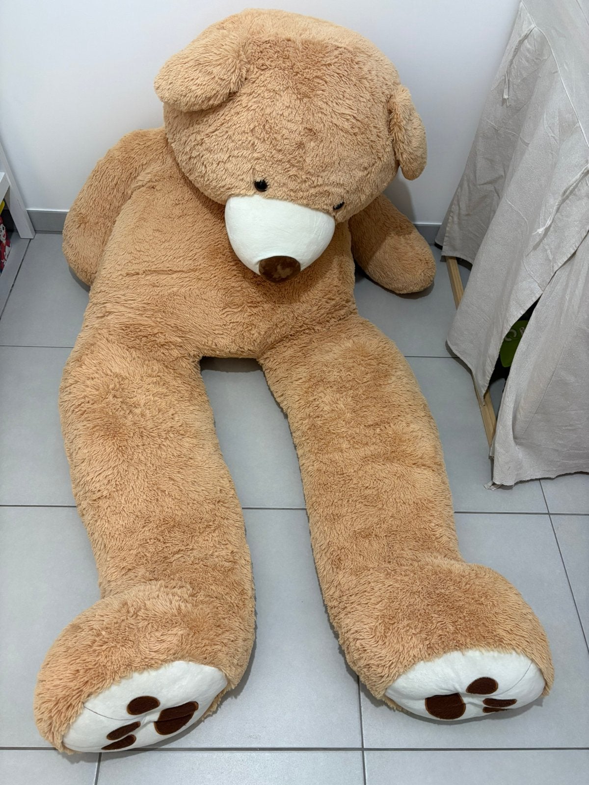 Beige XXL teddybeer (1,75m), Ophalen, Zo goed als nieuw, Beige