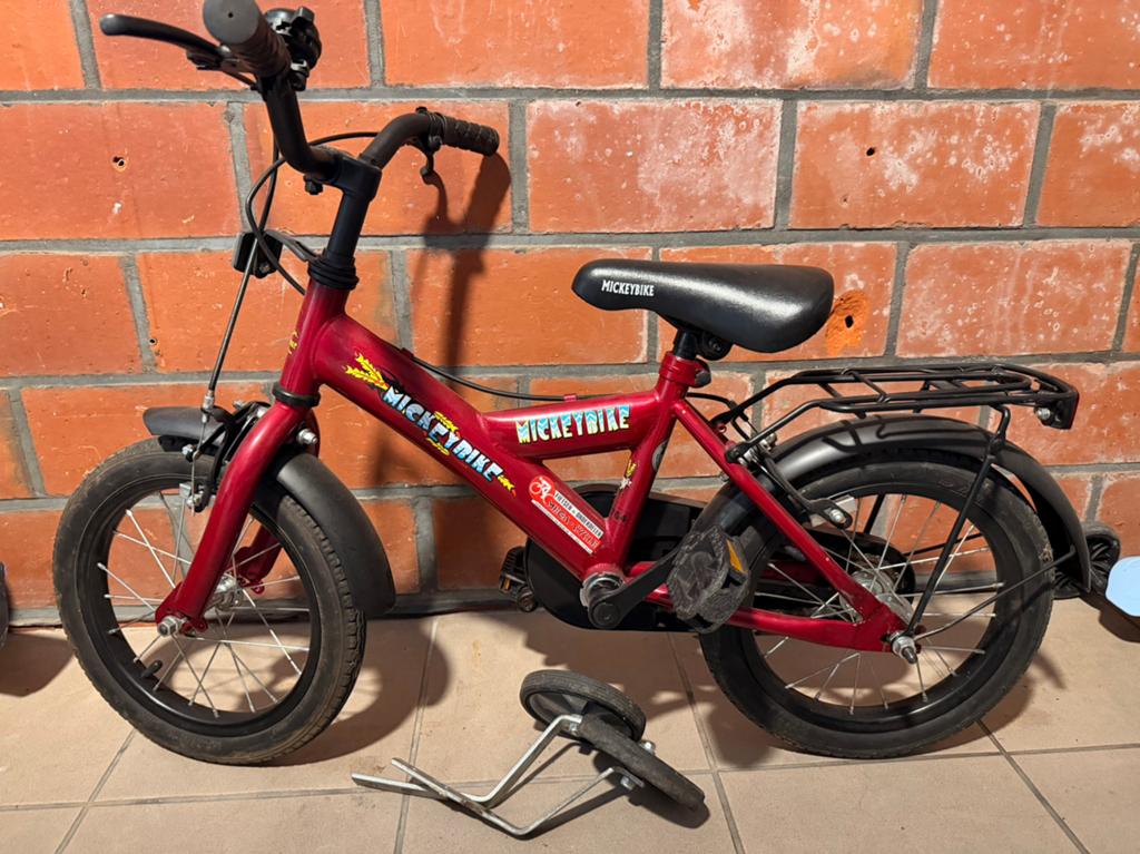 Kinderfiets 14 inch, Fietsen en Brommers, Fietsen | Kinderfietsjes, Ophalen, Zo goed als nieuw, Zijwieltjes