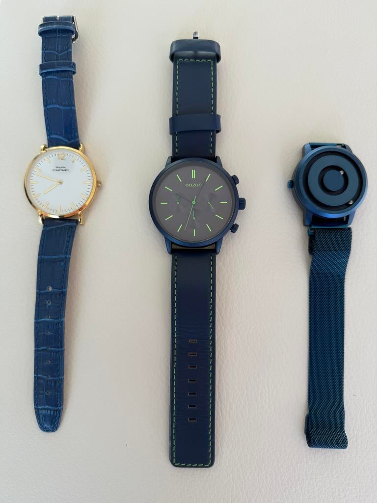 3 blauwe horloges, Enlèvement, Comme neuf
