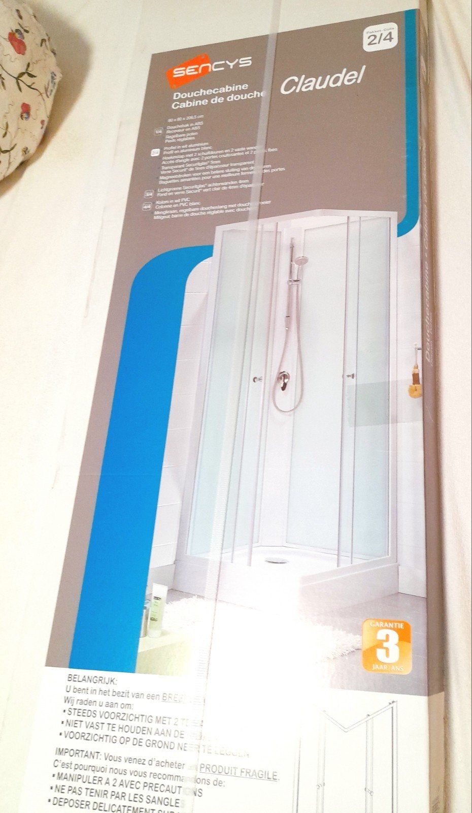 splinternieuwe douche compleet, Ophalen