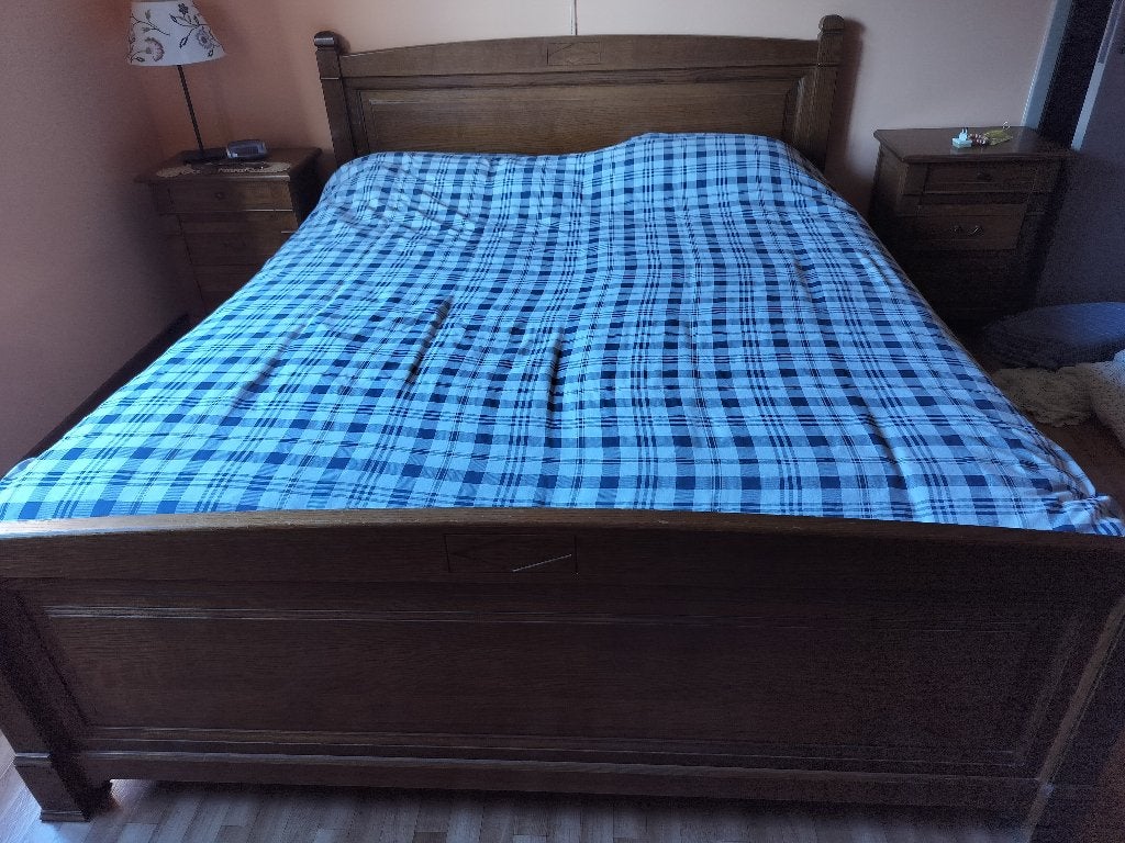 tweepersoonsbed 1.60 - 2 m, Ophalen, Bruin, Rustiek, 200 cm