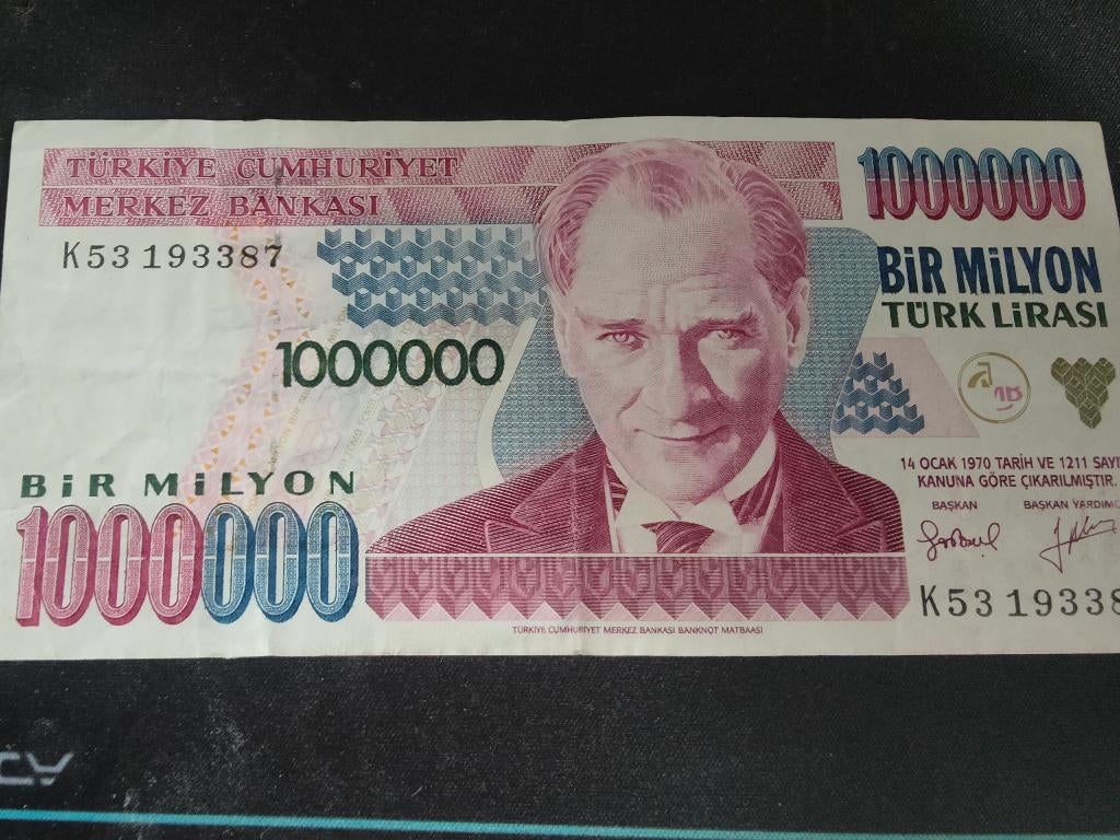 billet turque 1 million de lire, Enlèvement ou Envoi