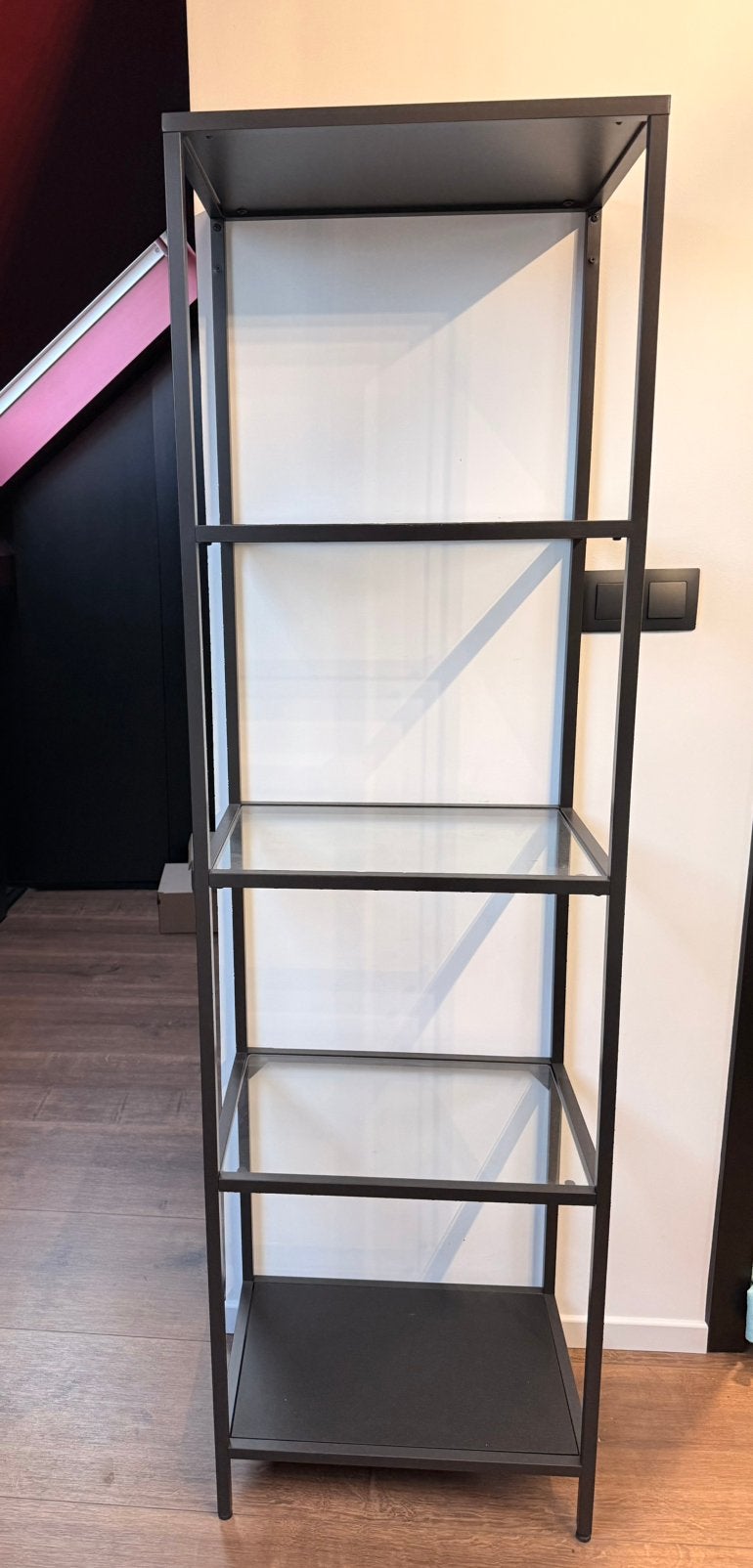 Etager en verre et metal, Enlèvement, Comme neuf