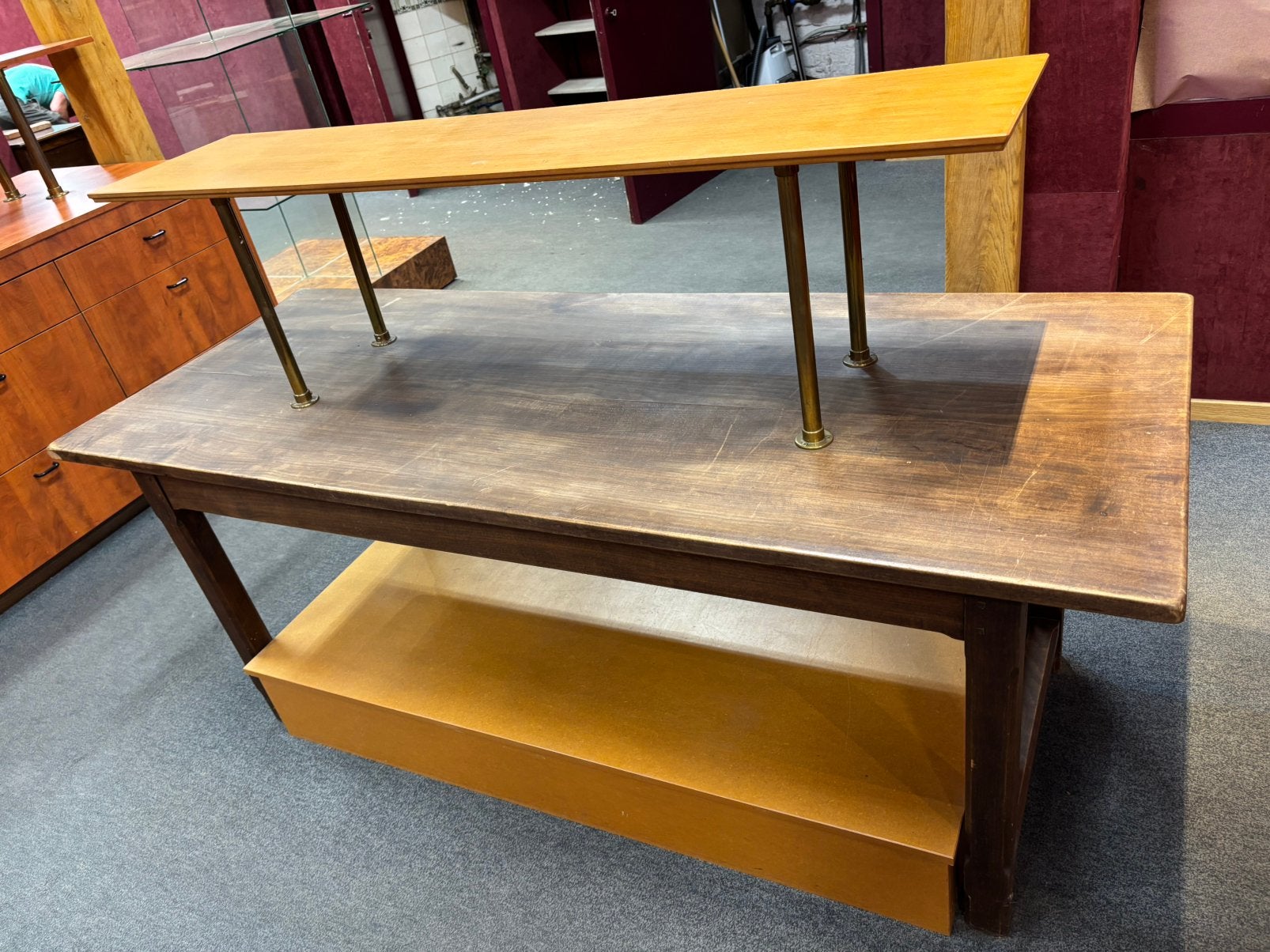 Massief houten tafel, Ophalen, Zo goed als nieuw