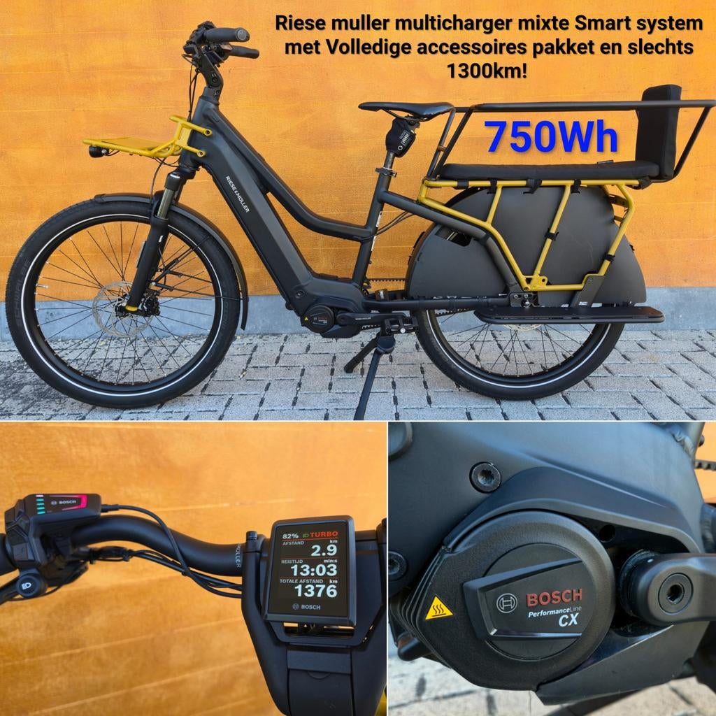 R&M Multicharger Mixte GT Vario 750Wh 2025 Elektrische fiets, Fietsen en Brommers, Elektrische fietsen, Zo goed als nieuw, Riese & Müller