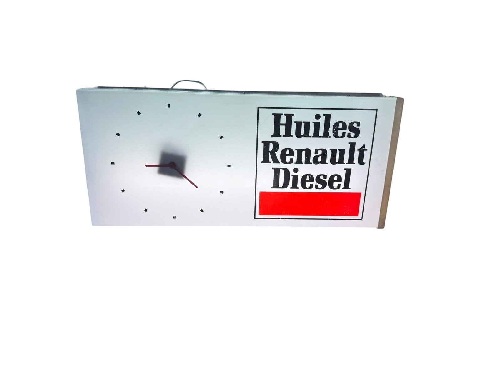 Lichtreclame  / Lichtbak “Huiles Renault Diesel” met klok, Ophalen, Gebruikt