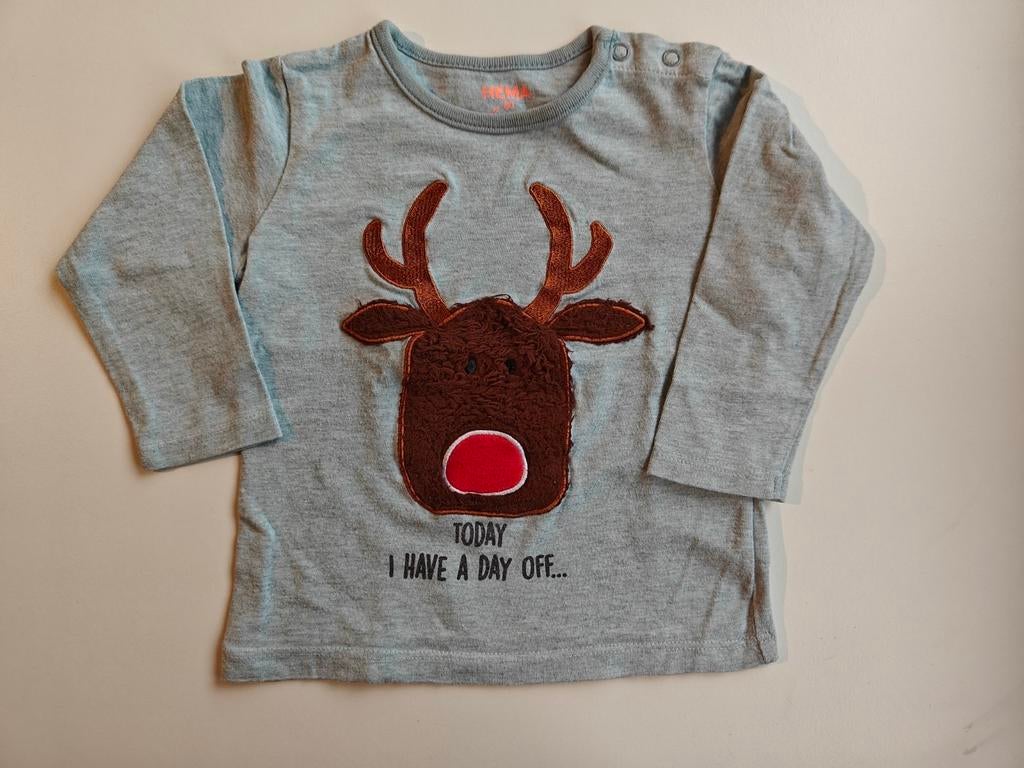 Kerst T-shirt lange mouwen maatje 80, Jongetje of Meisje, Ophalen of Verzenden, Zo goed als nieuw, Hema