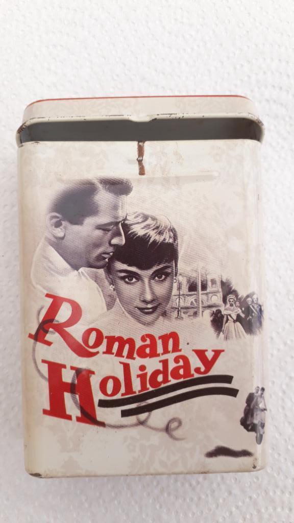étui cigarettes " vacances romaines " en métal, Envoi, Utilisé, Film, Ustensile