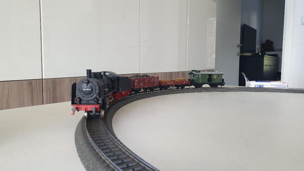 Märklin H0 stoomloc met 3 wagons analoog 3-rail, Wisselstroom, Treinset, Ophalen of Verzenden, Zo goed als nieuw