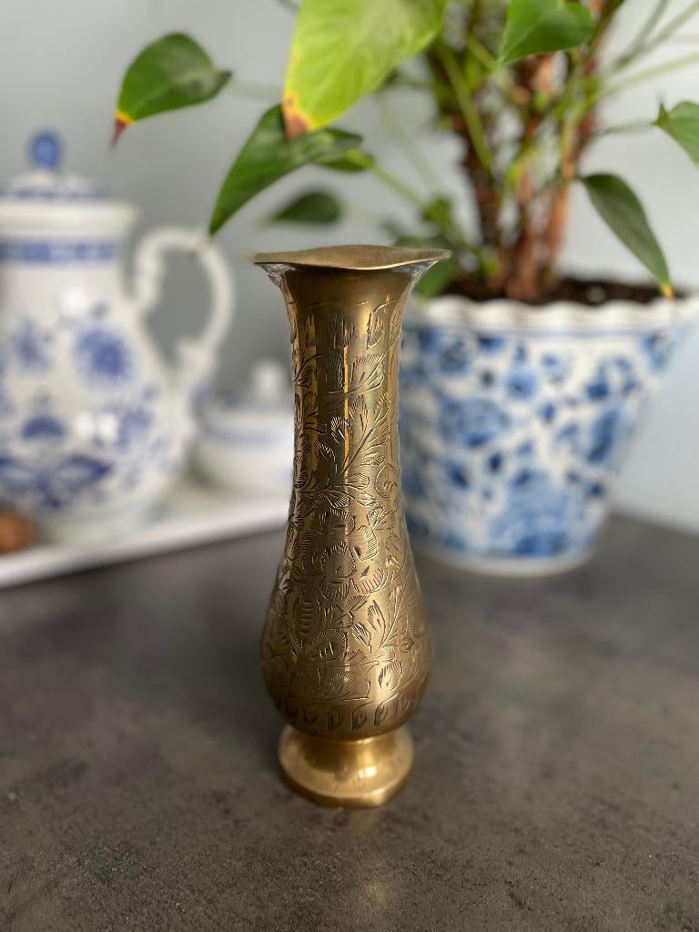 Vintage Indiase messing vaas, Antiek en Kunst, Antiek | Brons en Koper, Ophalen, Koper