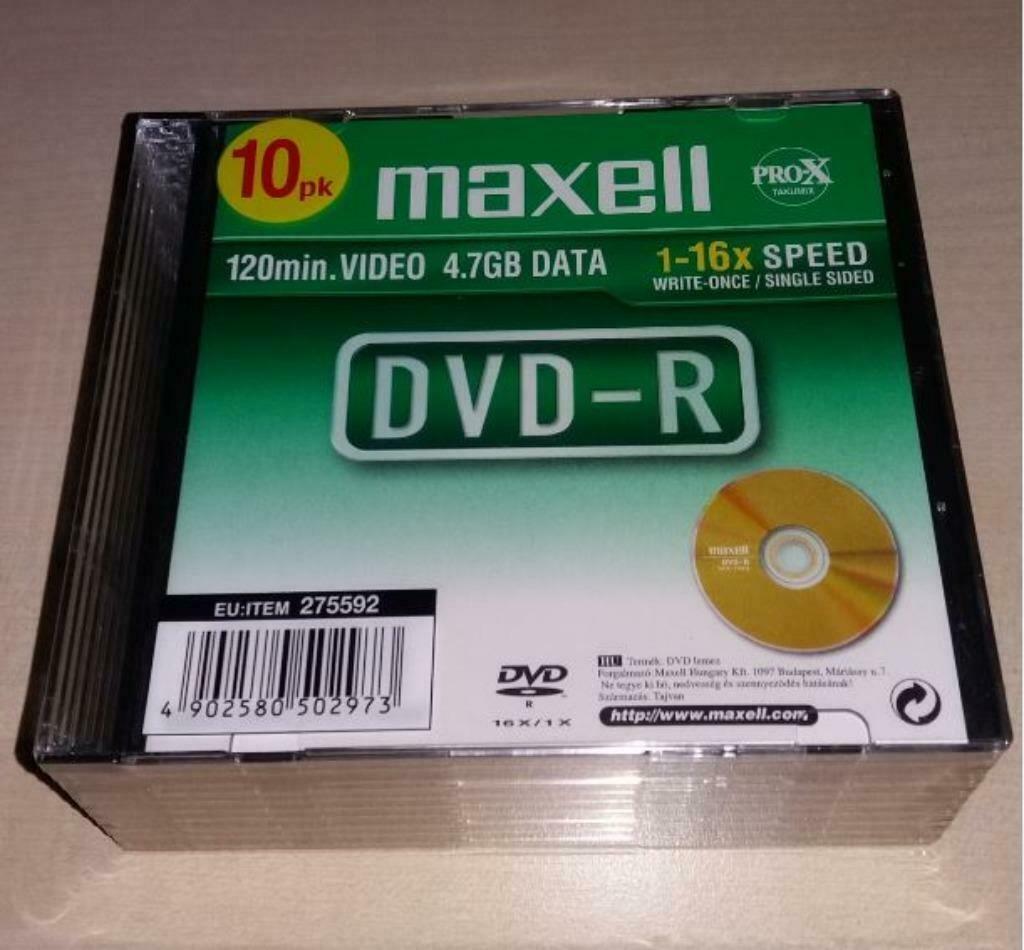 DVD-R Maxell Pro-X 4.7 gb - 120 min - (10 DVD vierges), Informatique & Logiciels, Enlèvement ou Envoi, Neuf, Dvd