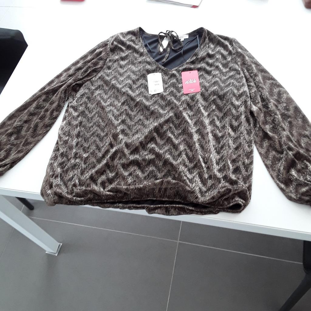 Glinsterende bloes, Bruin, Maat 46/48 (XL) of groter, Nieuw, Ophalen of Verzenden