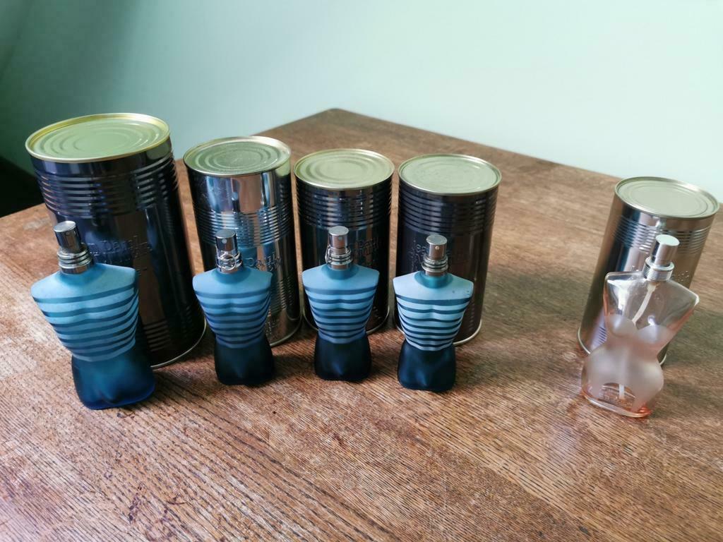 Lot lege parfum Jean Paul Gaultier flessen met bliki, Verzamelen, Ophalen of Verzenden, Zo goed als nieuw