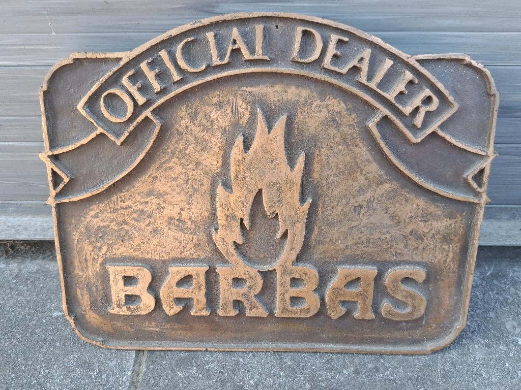 plaque en bronze barbas, Ophalen of Verzenden, Brons