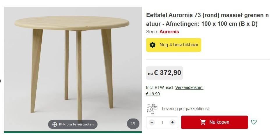 Houten tafel 100x100, 50 tot 100 cm, Rond, Nieuw, Tot twee personen