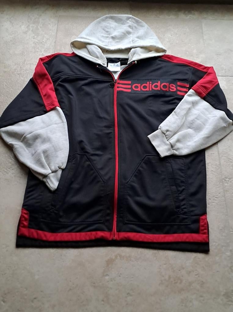 Sport vest"Adidas" met afneembare kap en binnen jas maat  L., Ophalen, Maat 52/54 (L), Zwart, Zo goed als nieuw