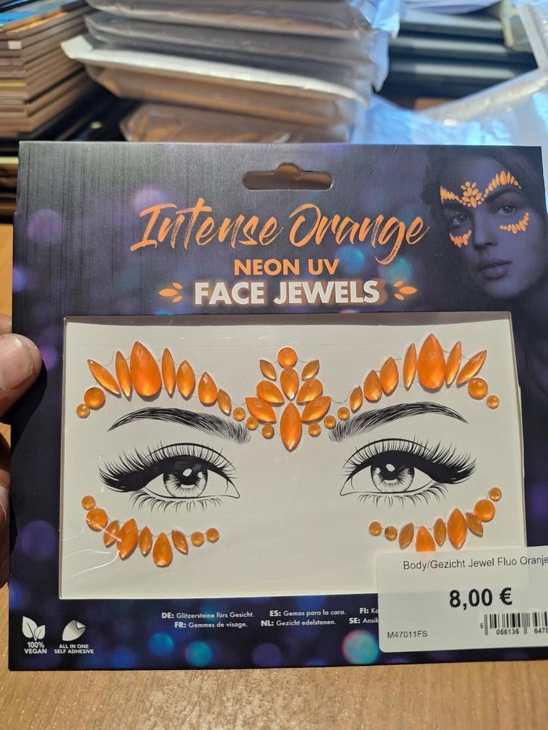 Moon,gezichtsjuwelen,, Gehele gezicht, Nieuw, Oranje, Ophalen of Verzenden