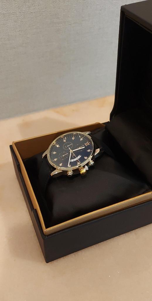 Horloge zwart-goud design, Bijoux, Sacs & Beauté, Montres | Hommes, Montre-bracelet, Autres marques, Enlèvement ou Envoi, Comme neuf