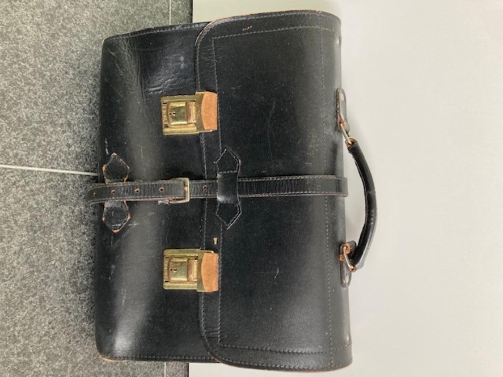 boekentas retro leder vintage, Gebruikt, Zwart, Aktetas of Boekentas, Leer