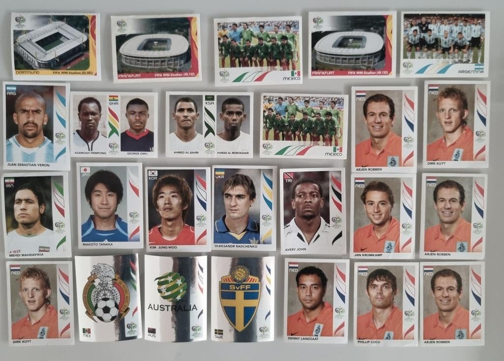 Lot de 25 vignettes Panini Coupe du Monde Allemagne 2006, Enlèvement ou Envoi, Comme neuf