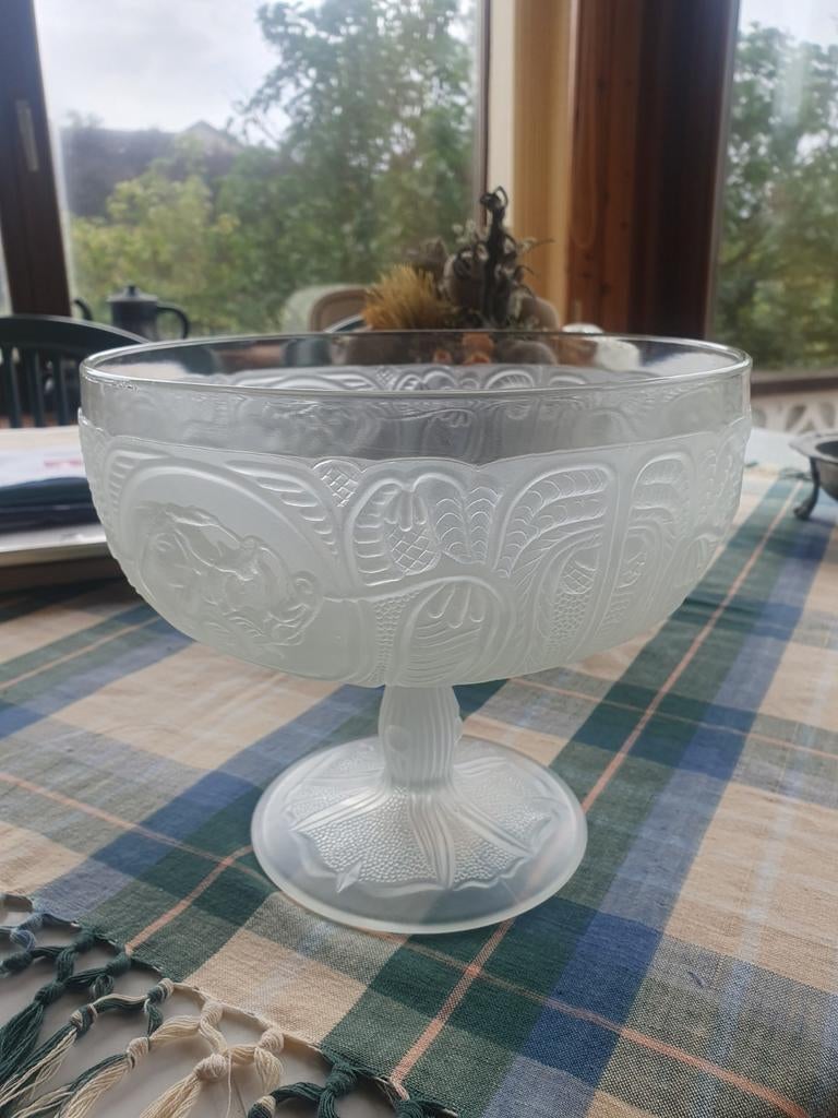 Ancienne coupe sur pied en cristal de Sabino, Antiek en Kunst, Antiek | Glaswerk en Kristal, Ophalen of Verzenden