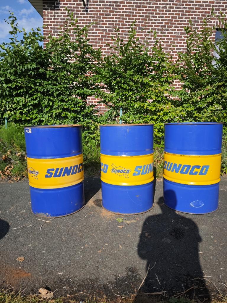 Lot: zeldzame, lege Sunoco Olietonnen 220L (3stuks), Ophalen, Gebruikt